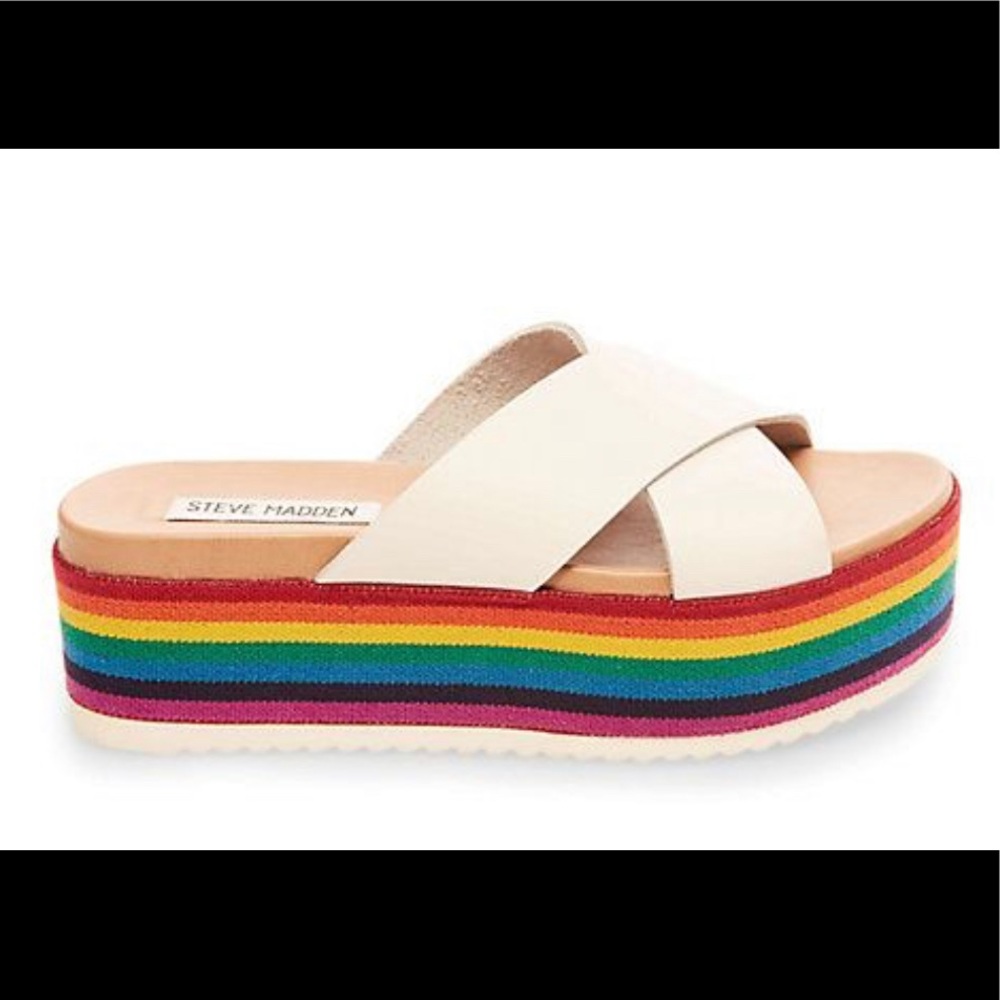Steve Madden Asher Platform Sandal - pride rainbow